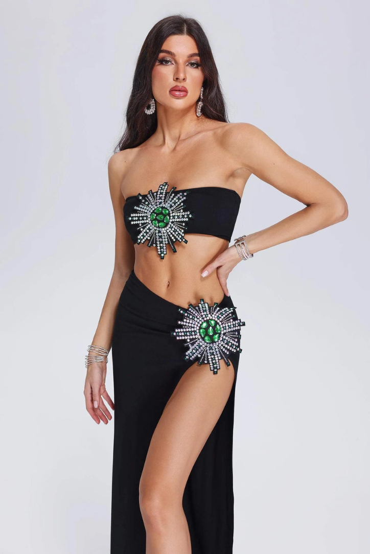 Kelly Elmas Crop Etek Takımı