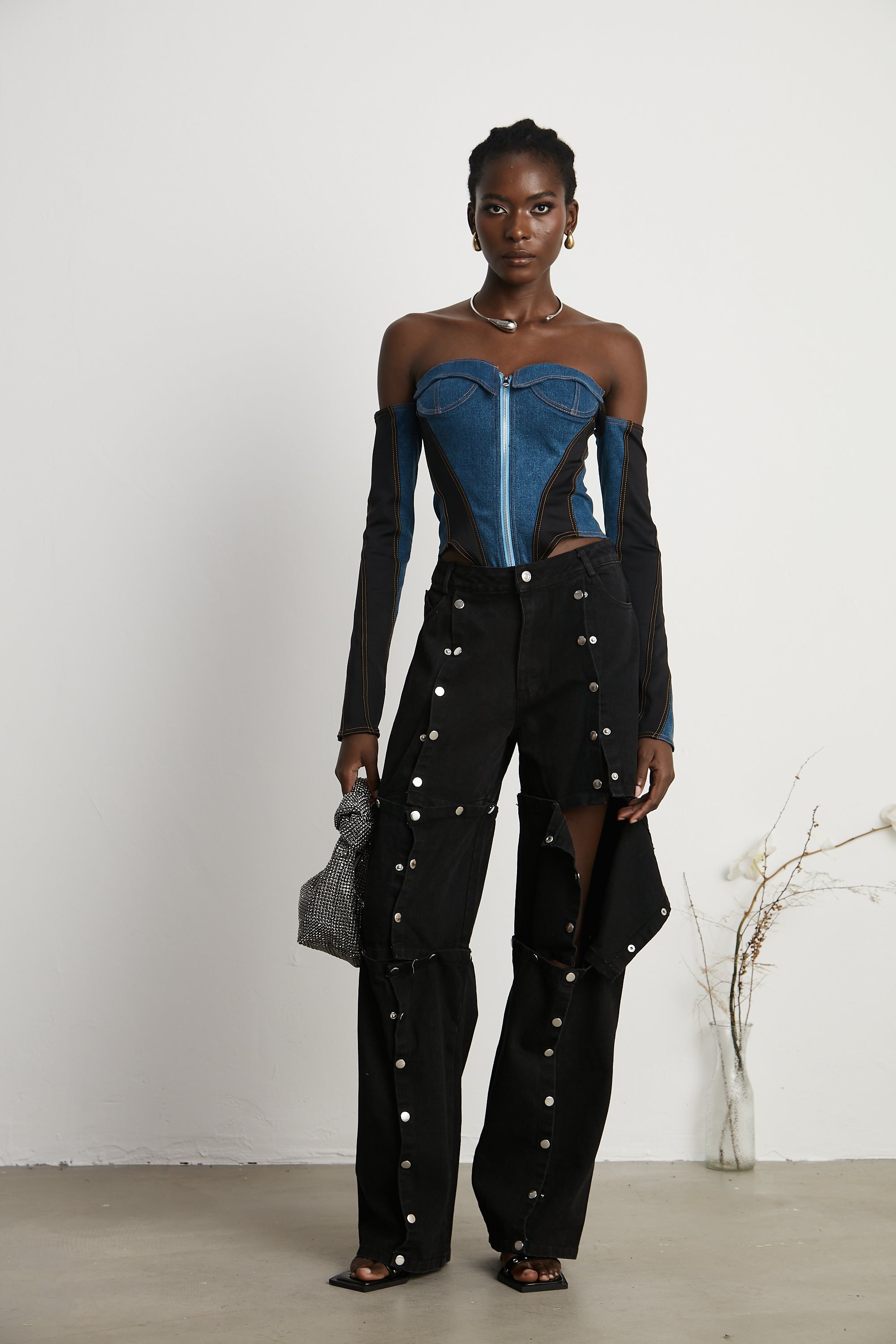 Melina Korse Denim Bodysuit