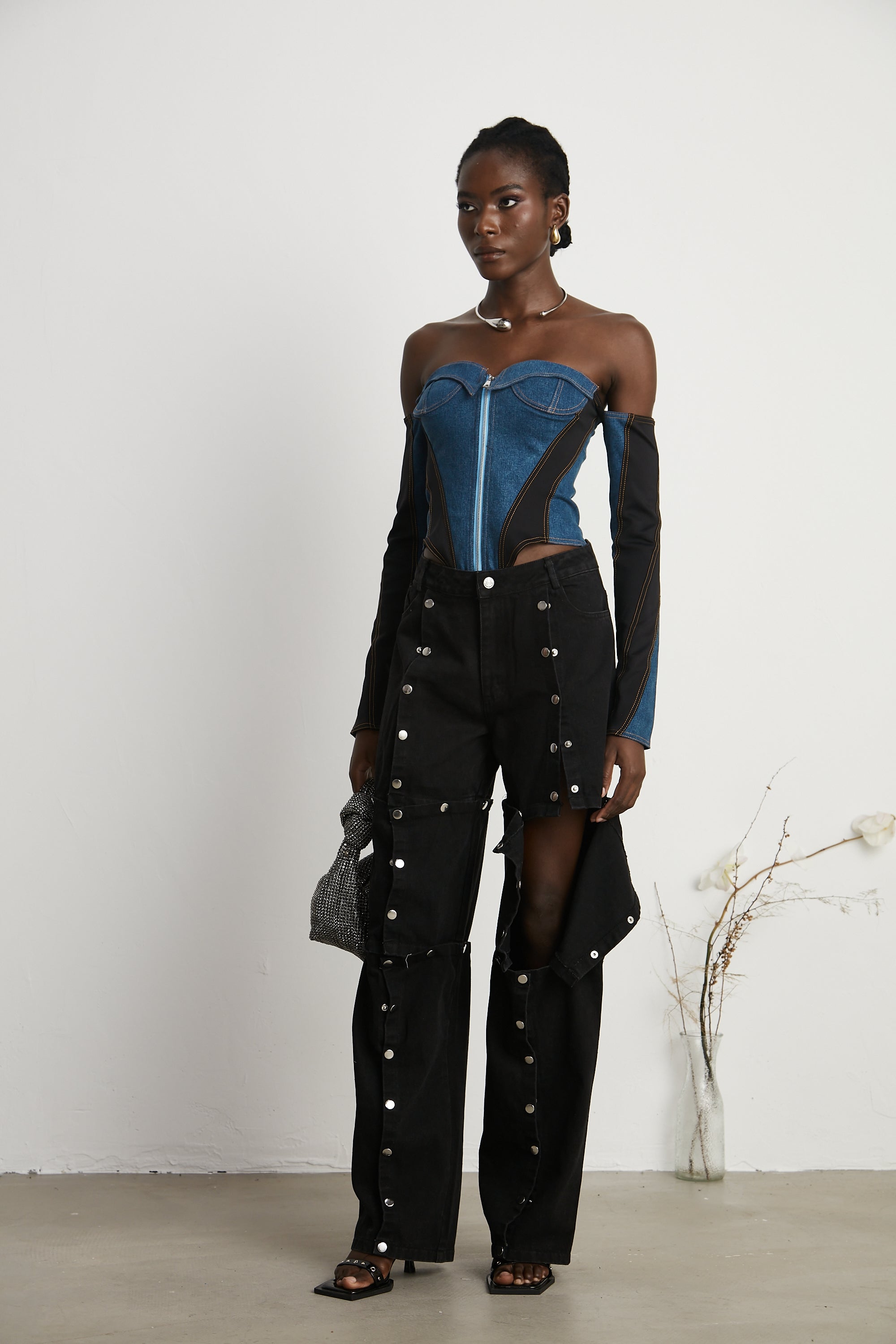 Melina Korse Denim Bodysuit
