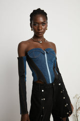 Melina Korse Denim Bodysuit