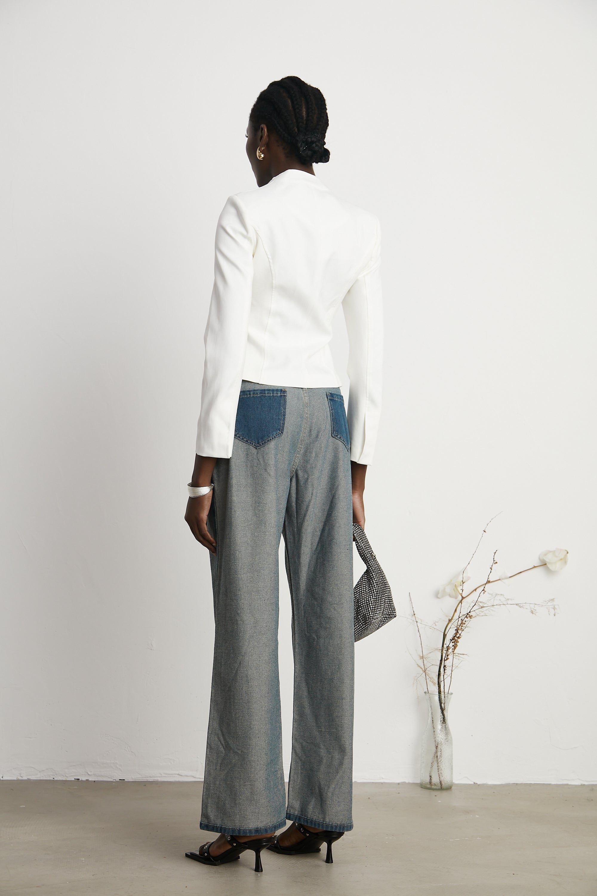 Clothilde Geniş Paça Panelli Jean Pantolon