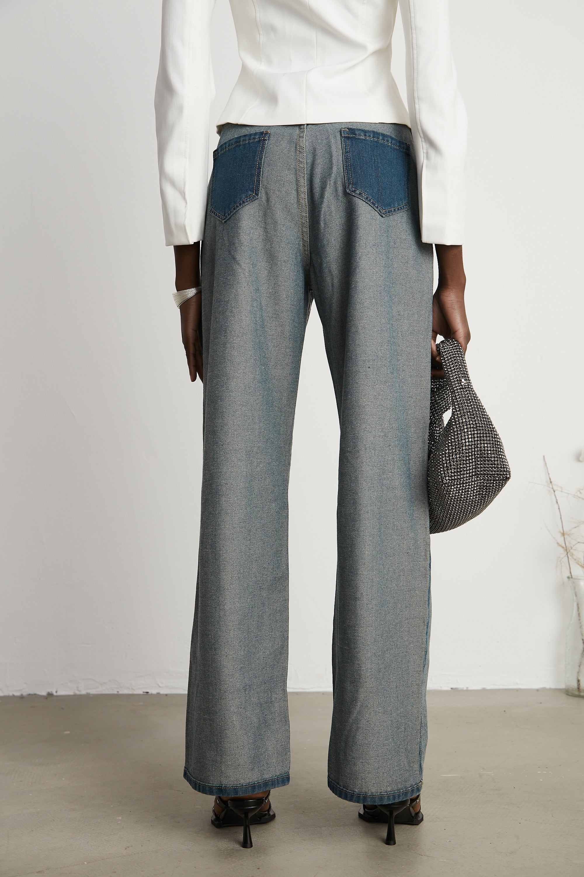 Clothilde Geniş Paça Panelli Jean Pantolon