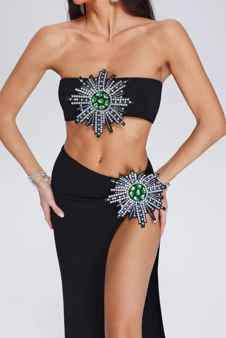 Kelly Elmas Crop Etek Takımı