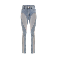 Aélis Şeffaf Panelli Jean Pantolon
