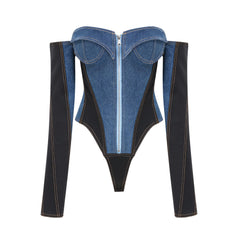 Melina Korse Denim Bodysuit