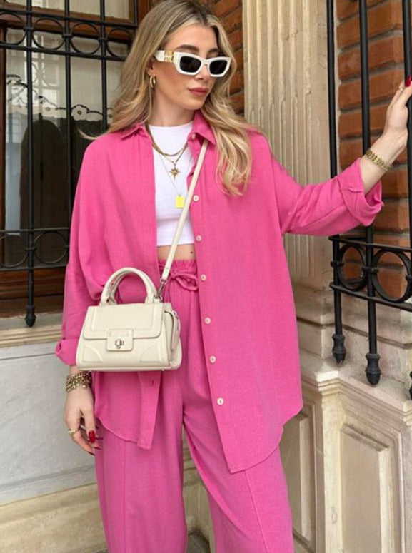 Oversize Gömlek Yüksek Bel Pantolon Takım