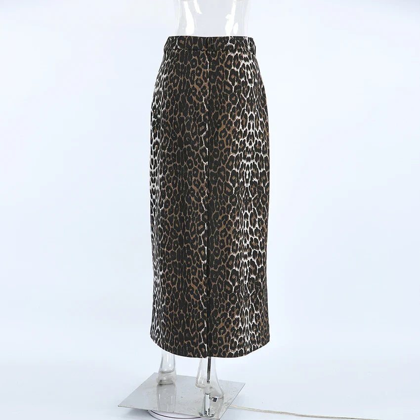 Leopar Baskı Maxi Etek