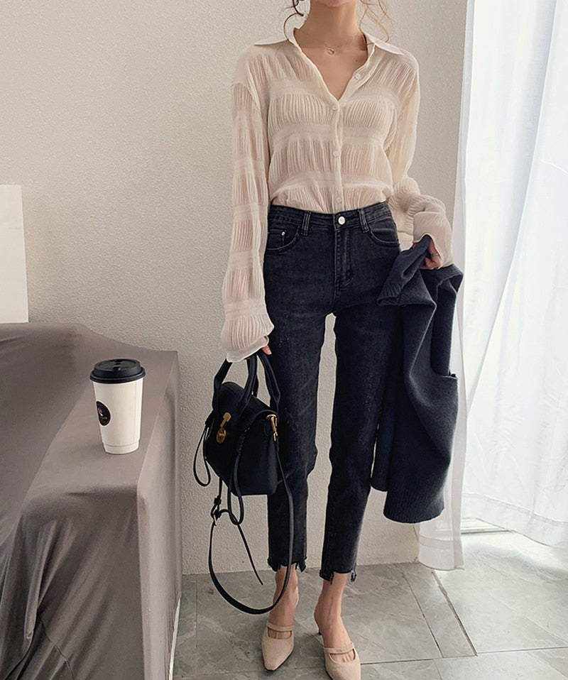 Giovanna Buruşuk Gömlek